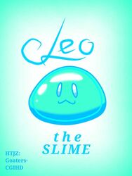  3:4 ambiguous_gender leo_the_slime simple_background slime slime_(blob) smile smiling_at_viewer solo text zandriel123 