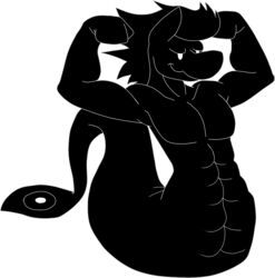  2015 aaron_(undertale) abs alpha_channel anthro athletic black_and_white conditional_dnp equid equine fallen_(artist) flexing hair horse hybrid male mammal marine merfolk monochrome muscular muscular_anthro pecs simple_background smile solo split_form transparent_background undertale undertale_(series) 