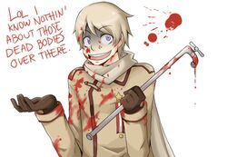  axis_powers_hetalia blood crazy crazy_eyes glove gloves pipe psycho purple_eyes russia_(hetalia) smile uniform 