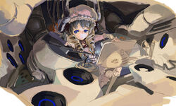  12_(xaenedju) blonde_hair blue_eyes cockpit commentary_request dodonpachi dodonpachi_daioujou drill_hair female hat shotia solo 