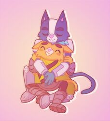  avocato blush clothing duo father_(lore) father_and_child_(lore) father_and_son_(lore) felid feline final_space happy hug little_cato male mammal parent_(lore) parent_and_child_(lore) parent_and_son_(lore) son_(lore) ventrexian will-o-whisperer_(artist) 