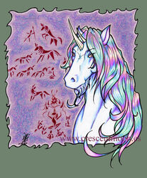  2006 borealis cave crescentmoon equid equine female horn iridescent iridescent_fur iridescent_hair iridescent_horn iridescent_mane male mammal mythological_creature mythological_equine mythology rainbow simple_background solo unicorn 