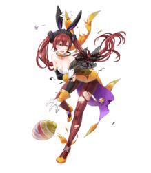  animal_ears bare_shoulders blush breasts choker cleavage collarbone egg fake_animal_ears female fire_emblem fire_emblem_awakening fire_emblem_heroes gloves hair_ornament high_heels highres holding kaya8 leotard long_hair looking_at_viewer looking_away non-web_source official_art open_mouth pantyhose petals rabbit_ears red_eyes red_hair see-through severa_(fire_emblem) severa_(spring)_(fire_emblem) small_breasts solo strapless strapless_leotard torn_clothes torn_pantyhose transparent_background twintails 