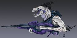  2020 3_fingers alien ambiguous_gender anthro arm_quills armor black_quills blue_eyes blue_insides carbine colored cuirass cyanotic_epithelium fangs fingers grey_background grey_body grey_skin gun halo_(series) hi_res holding_gun holding_object holding_ranged_weapon holding_weapon ibie&#039;shan kig-yar microsoft open_mouth pupils purple_flesh purple_tongue quill_hair ranged_weapon reptile_ears scalie simple_background slit_pupils solo teeth tongue tympanum weapon wolfdawg xbox_game_studios 