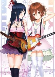  akiyama_mio guitar hirasawa_yui k-on! ken-1 thigh-highs 