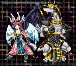  2012 animal_humanoid anthro bandage barefoot black_body black_feathers blonde_hair blue_eyes boots clothed clothing dragon dress duo feathered_wings feathers feet female footwear fur gloves hair handwear horn humanoid lagomorph legendz linvar long_hair male mammal melee_weapon muscular mythological_creature mythological_scalie mythology pupils purple_hair ranshiin scalie scar size_difference slit_pupils sword tail tigerlilylucky weapon white_body white_feathers white_fur wings yellow_eyes 