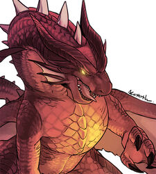  ambiguous_gender capcom claws crimson_fatalis dragon elder_dragon fatalis feral horn lan_rizardon membrane_(anatomy) membranous_wings monster_hunter mythological_creature mythological_scalie mythology open_mouth red_body red_scales reptile scales scalie simple_background solo spikes tail tongue wings yellow_eyes 