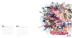  2016 6+boys 6+girls absurdres animal antenna_hair archer_(disgaea) armor arms_up axe beast_master_(disgaea) belt bird black_hair blonde_hair blue_eyes blue_hair blush brown_eyes brown_hair calendar_(medium) company_name copyright_name disgaea disgaea_d2 elder_spear empty_eyes etna_(disgaea) everyone fangs female_angel_(disgaea) female_brawler_(disgaea) female_warrior_(disgaea) flonne flonne_(fallen_angel) full_body fur_trim goggles goggles_on_headwear gradient green_eyes green_hair grey_hair gunner_(disgaea) hairband halberd harada_takehito healer_(disgaea) heavy_knight_(disgaea) highres laharl logo mage_(disgaea) magic_knight_(disgaea) male_angel_(disgaea) male_brawler_(disgaea) male_healer_(disgaea) male_warrior_(disgaea) masked_hero_(disgaea) multiple_boys multiple_girls navel ninja_(disgaea) october oerba_yun_fang official_art official_wallpaper onmyo_monk_(disgaea) open_mouth penguin polearm prinny purple_eyes purple_hair red_eyes red_hair ronin_(disgaea) september serious shaman_(disgaea) short_shorts shorts sicily_(disgaea) simple_background skull_(disgaea) smile spear staff sword teeth thief_(disgaea) wand weapon white_background white_hair wings 