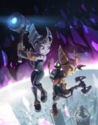  2020 anthro blue_eyes boots building city clank_(ratchet_and_clank) clothing deannart detailed_background ear_piercing ear_ring eyewear eyewear_on_head female footwear gloves goggles goggles_on_head green_eyes group hair hammer handwear hi_res holding_hammer holding_object holding_tool lombax machine male mammal piercing ratchet_(ratchet_and_clank) ratchet_and_clank ring_piercing rivet_(ratchet_and_clank) robot signature sony_corporation sony_interactive_entertainment tools trio white_hair wrench 