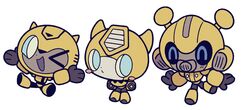  &gt;_o 3boys ^_^ ^o^ autobot bad_id bad_twitter_id blue_eyes blush_stickers bumblebee_(film) bumblebee_(transformers) chibi closed_eyes commentary hands_up highres horns jumping mecha multiple_boys no_humans one_eye_closed robot santaharabum symbol-only_commentary the_transformers_(idw) transformers transformers:_war_for_cybertron transformers_(live_action) transformers_animated volkswagen white_background yellow_horns 