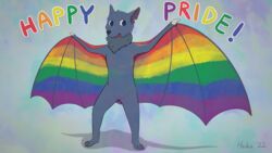  16:9 2022 ambiguous_gender anthro bat bat_wings blue_eyes bodypaint dirty english_text haika happy hi_res lgbt_pride lgbt_pride_month mammal membrane_(anatomy) membranous_wings multicolored_text multicolored_wings paint paint_on_self pride_color_bodypaint pride_color_paint pride_color_text pride_color_wings pride_colors rainbow rainbow_flag rainbow_pride_colors rainbow_symbol simple_background six-stripe_rainbow_pride_colors solo spread_wings text widescreen wings 