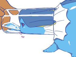  2019 3_toes 4:3 4_fingers against_surface ambiguous_gender beverage blue_body blue_skin brown_body brown_skin cat_stuck_in_cup cats_are_liquid container cup dailyvap digital_drawing_(artwork) digital_media_(artwork) drinking duo eeveelution english_text face_squish feet feral feral_focus fingers frill_(anatomy) generation_1_pokemon glistening glistening_body glistening_skin hi_res holding_container holding_cup holding_object human humanoid_hands humor in_container in_cup light lighting mammal marine membrane_(anatomy) membranous_frill meme neck_frill nintendo offering_to_another on_glass pokemon pokemon_(species) quadruped red_eyes redraw shadow side_view simple_background solo_focus sound_effects squish text toes translucent vaporeon water white_background white_membrane yellow_membrane 