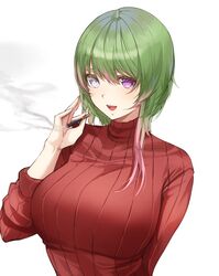  ame_816 heterochromia smoking sweater tagme 