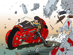  akira kaneda_shoutarou male male_focus motor_vehicle motorcycle open_mouth pixiv shoutarou_kaneda vehicle 