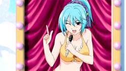  animated animated animated blue_hair bouncing_breasts breasts demon_girl kurono_kurumu kuruno_kurumu rosario+vampire succubus wink 