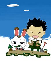  animal_crossing black_eyes bunny closed_eyes doubutsu_no_mori nintendo rabbit shovel tiffany villager_(doubutsu_no_mori) worktool 