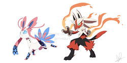  2014 2:1 alternate_species ambiguous_gender anthro avian bird blaziken canid canine duo eeveelution fakemon feral fusion generation_3_pokemon generation_4_pokemon generation_6_pokemon hybrid lanmana lucario mammal milotic nintendo pokemon pokemon_(species) pokemon_fusion simple_background sylveon watermark white_background 