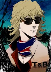  1boy bad_id bad_pixiv_id barnaby_brooks_jr. blonde_hair male_focus photoshop_(medium) scarf solo sunglasses tiger_&amp;_bunny upper_body zakk 