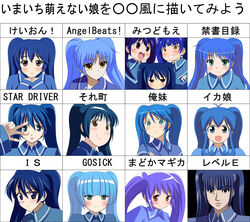  :&lt; ahoge angel_beats! black_eyes blue_eyes blue_hair blunt_bangs brown_eyes commentary_request female gosick green_eyes imaichi_moenai_ko infinite_stratos k-on! kiraboshi_(star_driver) kishi_nisen kobe_shinbun level_e long_hair mahou_shoujo_madoka_magica mahou_shoujo_madoka_magica_(anime) meme mitsudomoe_(manga) ore_no_imouto_ga_konna_ni_kawaii_wake_ga_nai parody purple_hair school_uniform shinryaku!_ikamusume soredemo_machi_wa_mawatteiru star_driver style_parody toaru_majutsu_no_index translated twintails v_over_eye yellow_eyes 