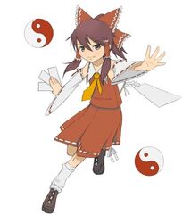  brown_hair female hair_between_eyes hakurei_reimu lowres solo torque touhou yin_yang 