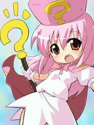  ? ^^^ aikei benesse cape female hat hatena_yousei oerba_yun_fang pink_cape pink_hair pink_hat solo 