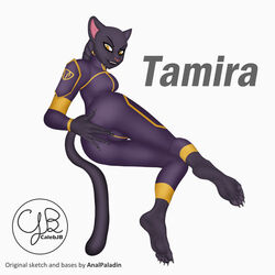  1:1 5_fingers 5_toes analpaladin anthro ass barefoot breasts claws clothed clothing english_text feet felid female fingers glue_studios hi_res humanoid_feet lying mammal melanistic on_side pantherine pinup plantigrade pose rimba_racer science_fiction signature soles solo suit tamira_(rimba_racer) text third-party_edit tight_clothing toe_claws toes unuxory 