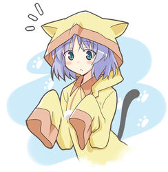  animal_hat bad_id bad_pixiv_id blue_hair blush cat_girl cat_hat cat_tail cosplay female green_eyes hat infinite_stratos itamochi kadowaki_mai nohotoke_honne nohotoke_honne_(cosplay) paw_print photoshop_(medium) sanya_v._litvyak short_hair sleeves_past_fingers sleeves_past_wrists solo strike_witches tail voice_actor_connection world_witches_series 