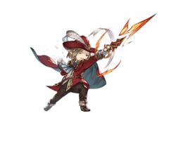  1boy blue_eyes boots brown_hair capelet crying feathers full_body gloves granblue_fantasy harvin hat male_focus minaba_hideo official_art one_eye_closed open_mouth pointy_ears solo sparkle sword tears transparent_background vermeil_(granblue_fantasy) weapon 