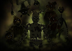  animatronic avian bear bird canid canine chicken clothing digital_media_(artwork) eye_patch eyewear five_nights_at_freddy&#039;s five_nights_at_freddy&#039;s_3 fox galliform gallus_(genus) glowing glowing_eyes group hat headgear headwear hi_res lagomorph leda456 leporid machine male mammal phantom_balloon_boy_(fnaf) phantom_chica_(fnaf) phantom_foxy_(fnaf) phantom_freddy_(fnaf) phantom_mangle_(fnaf) phantom_marionette_(fnaf) phasianid rabbit robot scottgames spirit springtrap_(fnaf) teeth top_hat 