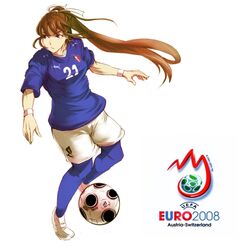  aguhari andrea_pirlo bad_id bad_pixiv_id ball blue_leggings blush breasts brown_hair clothes_writing dated euro_2008 europass female floating_hair full_body genderswap_(mtf) hair_ribbon high_ponytail italian_flag italy jersey leggings logo long_hair looking_to_the_side playing_sports ponytail puma_(brand) purple_eyes ribbon rule_63 serious shoes short_sleeves shorts simple_background small_breasts sneakers soccer soccer_ball soccer_uniform solo sportswear standing very_long_hair white_background white_shorts wristband 