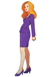  advance_wars advance_wars:_dual_strike blonde_hair blue_eyes female formal full_body high_heels highres hirata_ryou jacket lips lipstick long_hair looking_back makeup mole mole_under_eye nell_(advance_wars) office_lady official_art open_mouth pencil_skirt photoshop_(medium) shoes simple_background skirt skirt_suit solo standing suit 