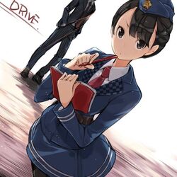  black_hair kamen_rider kamen_rider_drive pen police police_uniform policewoman shijima_kiriko tomari_shinnosuke uniform 