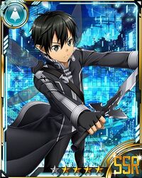  1boy bad_source black_eyes black_gloves black_hair black_pants card_(medium) fairy fairy_wings fingerless_gloves gloves grey_wings hair_between_eyes holding holding_sword holding_weapon kirito kirito_(sao-alo) long_sword_(sao) male_focus multiple_wings official_art pants pointy_ears sheath solo sword sword_art_online sword_art_online:_code_register unsheathed weapon wings 