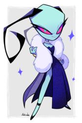  akiione alien alien_humanoid antennae_(anatomy) arm_tuft clothed clothing curled_antennae dress eyeliner female gem hi_res humanoid invader_tenn invader_zim irken jewelry makeup necklace nickelodeon not_furry pearl_(gem) pearl_necklace shoulder_tuft solo tuft 