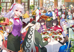  6+boys 6+girls abigail_williams_(fate) ahoge alcohol animal_ear_fluff animal_ears annotated arjuna_(fate) arjuna_alter_(fate) artoria_pendragon_(fate) ashiya_douman_(fate) ashwatthama_(fate) asymmetrical_hair baobhan_sith_(fate) barghest_(fate) beard beer black_bow black_eyes black_hair black_pants black_ribbon black_skirt blonde_hair blue_dress blue_eyes blue_jacket blunt_bangs blush boudica_(fate) bow bradamante_(fate) braid breasts britomart_(fate) brown_gloves brown_hair burger closed_eyes coat collared_shirt commentary_request con_(fate) creature crying cup curly_hair dark-skinned_female dark_skin double_bun doughnut dress dress_shirt drinking_glass drunk dual_persona earrings eating ereshkigal_(fate) eyeliner facial_hair fate/grand_order fate_(series) food forehead forked_eyebrows fou_(fate) fox_ears fox_girl fox_tail francis_drake_(fate) gawain_(fate) genderswap_(ftm) giant giantess glasses gloves green_coat green_eyes green_hair green_jacket grey_eyes grey_hair hair_between_eyes hair_bun hair_intakes hair_ornament hair_ribbon hairband hairbow hairpin half_up_braid hassan_of_the_cursed_arm_(fate) hat high_ponytail highres himiko_(fate) horns huang_feihu_(fate) huyan_zhuo_(fate) iyo_(fate) jacket jacques_de_molay_(foreigner)_(fate) japanese_clothes jeanne_d&#039;arc_alter_(avenger)_(fate) jeanne_d&#039;arc_alter_(fate) jewelry kama_(fate) karna_(fate) katsushika_hokusai_(fate) kimono kingprotea_(fate) kumonryuu_eliza_(fate) kyokutei_bakin_(fate) large_breasts leonardo_da_vinci_(fate) leonardo_da_vinci_(rider)_(fate) long_hair long_sleeves looking_at_viewer looking_to_the_side low_ponytail magatama magatama_earrings makeup medium_breasts melusine_(fate) morgan_le_fay_(fate) multicolored_hair multiple_boys multiple_girls muscular muscular_female necklace nero_claudius_(fate) nero_claudius_(fate/extra) oberon_(fate) octopus okada_izou_(fate) open_clothes open_jacket open_mouth orange_bow out_of_frame oversized_food oversized_object pants parted_bangs paul_bunyan_(fate) pencil_skirt percival_(fate) pink_hair pink_shirt plate pointy_ears ponytail purple_eyes purple_hair purple_shirt purple_vest red_eyes red_hair red_headwear red_kimono red_ribbon red_sweater redrop ribbon rice rule_63 saber_alter sakata_kintoki_(fate) sen_no_rikyu_(fate) shirt short_hair short_ponytail sidelocks single_hair_bun skirt small_breasts smile split-color_hair steak streaked_hair sweater swept_bangs table tail tamamo_(fate) tamamo_no_mae_(fate/extra) tea teacup tokitarou_(fate) tongue tongue_out tray trung_nhi_(fate) trung_trac_(fate) twintails two_side_up very_long_hair vest vlad_iii_(fate/apocrypha) waitress wavy_hair white_hair white_shirt wide_sleeves window wine_glass yamanami_keisuke_(fate) yan_qing_(fate) yellow_eyes yellow_sweater 