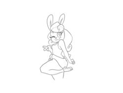  2d_animation 4:3 animated anthro clothed clothing coffekitten digital_drawing_(artwork) digital_media_(artwork) female frame_by_frame gesture hand_gesture hi_res kissing lagomorph leporid mammal plantigrade rabbit short_playtime solo v_sign vanilla_(coffekitten) 