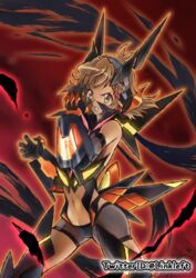  bad_id bad_twitter_id bodysuit brown_hair closed_mouth commentary_request female gloves headgear headphones ignite_module link_(aa30) looking_at_viewer navel orange_eyes senki_zesshou_symphogear short_hair solo tachibana_hibiki_(symphogear) 