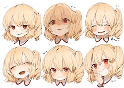  blonde_hair blush flandre_scarlet gotoh510 oerba_yun_fang ponytail red_eyes short_hair touhou vampire white 