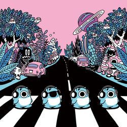  1:1 2020 :| abbey_road album_cover ambiguous_gender arimura_taishi belly blue_body blue_fur blue_hamham car claws cover cricetid crosswalk detailed_background disembodied_hand electronics eyewear fangs feral fern fungus fur ghost group hamster headphones male mammal mushroom pink_background pink_sky planet plant ring road rodent semi-anthro sharp_teeth simple_background sky spirit sunglasses tail teeth the_beatles tree unknown_species vehicle white_belly wide_eyed 