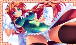  chinadress dragonmaterial hong_meiling pantsu thighhighs touhou 