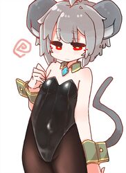  ahoge animal_humanoid big_ears clothed clothing female flat_chested grey_hair hair hi_res humanoid jewelry legwear leotard mammal mammal_humanoid mouse_humanoid murid murid_humanoid murine murine_humanoid nazrin pendant red_eyes rodent rodent_humanoid sabitare shirt_collar short_hair solo tights touhou 