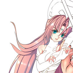  commentary_request female green_eyes highres houshin_engi long_hair photoshop_(medium) pink_hair so_dakki solo ysrandy 