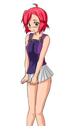  aoba_tsugumi blush cosplay female kannagi nagi_(kannagi) nagi_(kannagi)_(cosplay) photoshop_(medium) red_eyes red_hair short_hair sketch solo 