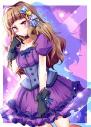  :&lt; black_gloves black_gothic_dress_(idolmaster) blush bow brown_hair choker commentary_request dress female gloves hair_ornament hairbow idolmaster idolmaster_cinderella_girls kamiya_nao long_hair natsu_(anta_tte_hitoha) pink_eyes solo 