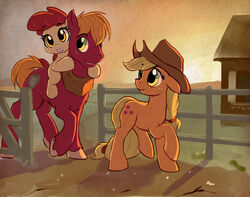  apple_bloom_(mlp) applejack_(mlp) big_macintosh_(mlp) blonde_hair brother_(lore) clothing cowboy_hat cutie_mark earth_pony equid equine female feral freckles friendship_is_magic fur green_eyes group gsphere_(artist) hair hasbro hat headgear headwear hi_res horse mammal my_little_pony pony ranch red_hair ribbons sibling_(lore) sister_(lore) sisters_(lore) young 