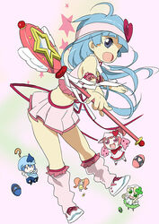  5girls amulet_heart amulet_heart_(cosplay) blue_hair commentary_request cosplay dia_(shugo_chara!) guardian_chara hinamori_amu hinamori_amu_(cosplay) humpty_lock_(shugo_chara!) jewelry kannagi kawasaki_kazuhiko long_hair loose_socks magical_girl miki_(shugo_chara!) multiple_girls nagi_(kannagi) necklace photoshop_(medium) ran_(shugo_chara!) shugo_chara! socks suu_(shugo_chara!) wand 