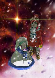  1boy eureka_(eureka_seven) eureka_seven eureka_seven:_pocket_ga_niji_de_ippai eureka_seven_(series) female flower highres renton_thurston snow star_(symbol) yoshida_ken&#039;ichi 