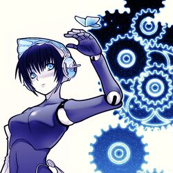  blue_theme bug butterfly doll_joints female gears imawano_lem joints metis_(persona) persona persona_3 solo 