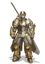  1other absurdres al_the_rabbit armor bad_id bad_pixiv_id breastplate commentary_request full_armor full_body gauntlets helmet highres huge_weapon hurk_(mabinogi) korean_commentary leg_armor mabinogi mabinogi_heroes photoshop_(medium) shadow shoulder_armor simple_background solo standing sword weapon weapon_on_back white_background 