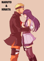  artist_request blonde_hair closed_eyes couple forehead_protector forhead_kiss hime_cut hug hyuuga_hinata naruto purple_hair spiked_hair uzumaki_naruto whiskers yagi2024 